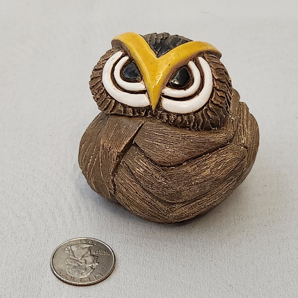 Owl Figurine by Artesania Rinconada DeRosa, Vintage Owl
